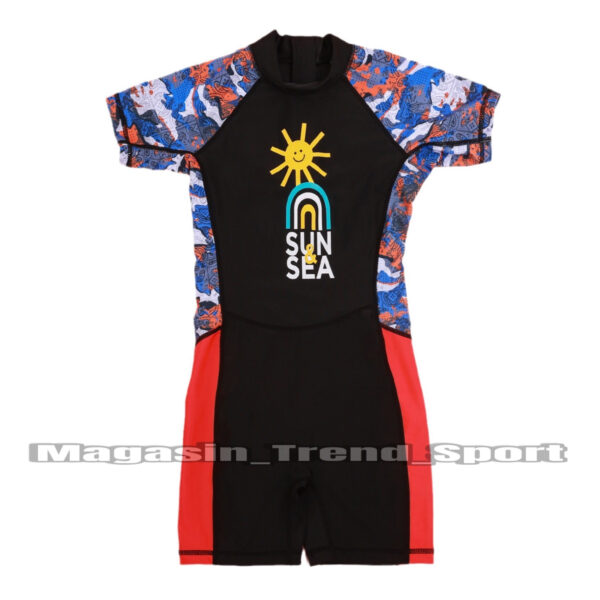 ⁦Maillot Combinaison de Natation Garçons SUN & SEA : Couleur NOIR⁩ - الصورة ⁦5⁩