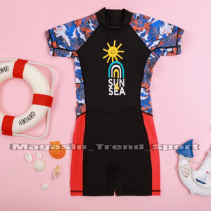Maillot Combinaison de Natation Garçons SUN & SEA : Couleur NOIR