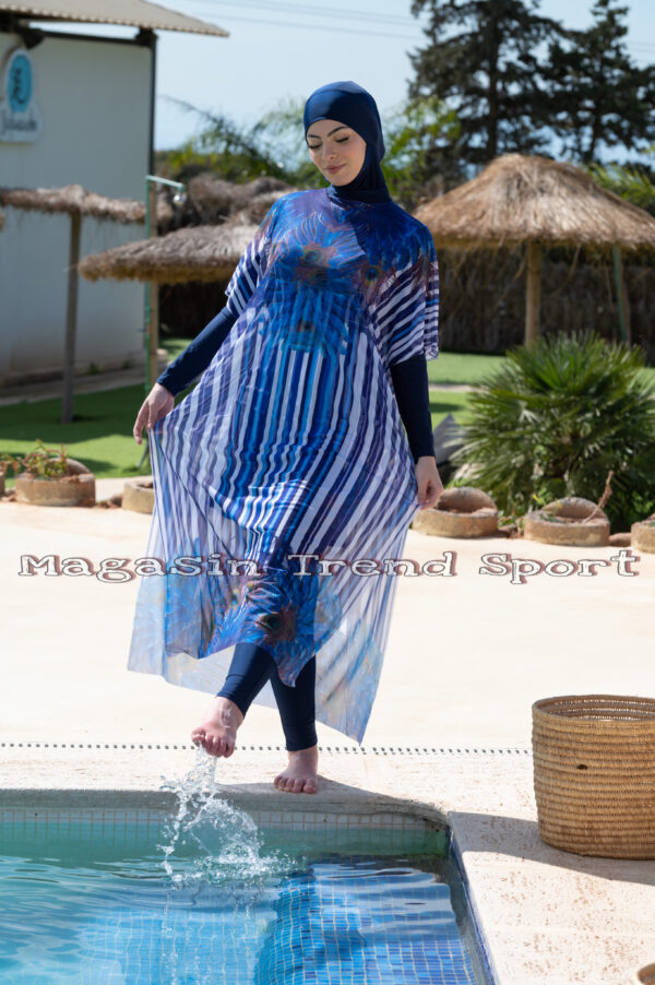 ⁦6 قطع كاملة MALDIVE : مايو بركيني باريو فورلار 4pieces + Sac de plage + Pochette⁩ - الصورة ⁦6⁩