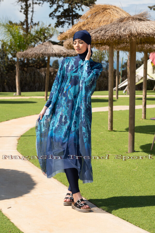 ⁦6 قطع كاملة Bleu Ocean : مايو بركيني باريو فورلار 4pieces + Sac de plage + Pochette⁩ - الصورة ⁦9⁩