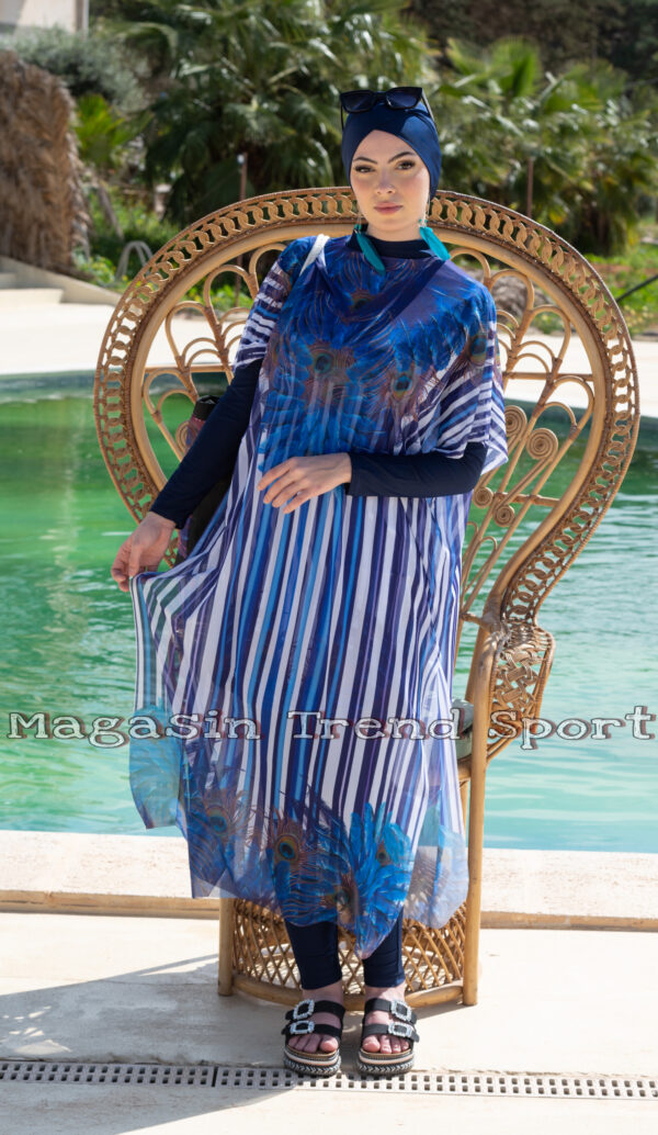 ⁦6 قطع كاملة MALDIVE : مايو بركيني باريو فورلار 4pieces + Sac de plage + Pochette⁩ - الصورة ⁦7⁩