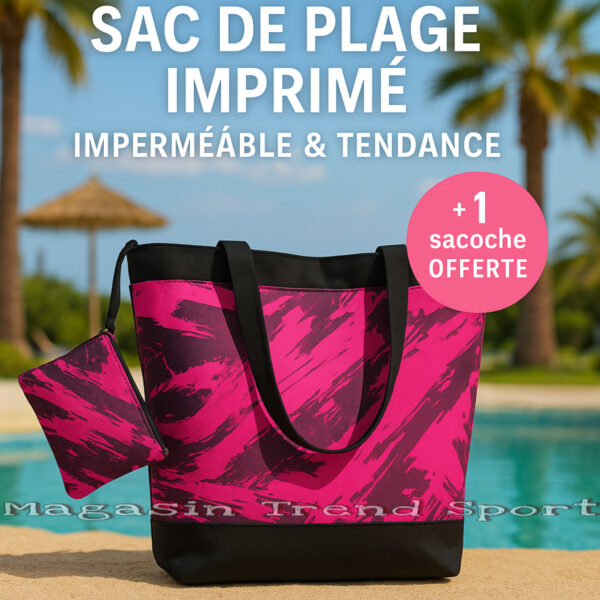 Sac de plage + Sacoche / Rose Ocean