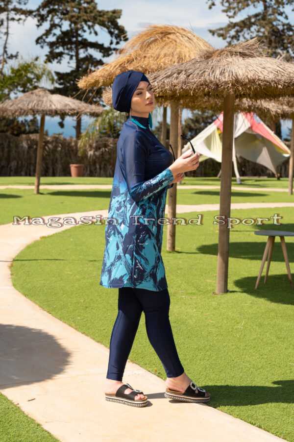 ⁦6 قطع كاملة Bleu Ocean : مايو بركيني باريو فورلار 4pieces + Sac de plage + Pochette⁩ - الصورة ⁦11⁩
