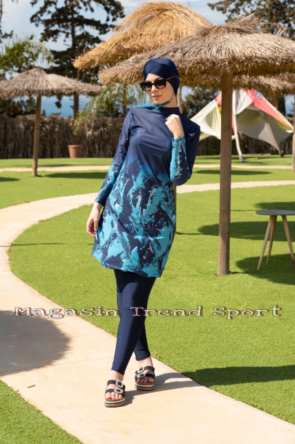 ⁦6 قطع كاملة Bleu Ocean : مايو بركيني باريو فورلار 4pieces + Sac de plage + Pochette⁩ - الصورة ⁦4⁩